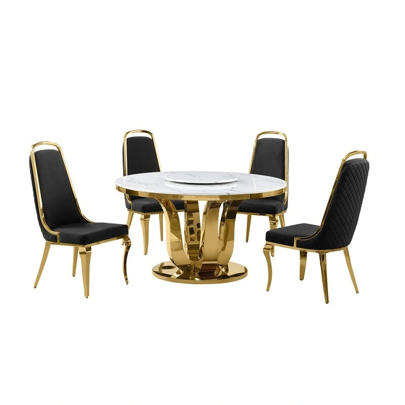 Ensemble de salle à manger rond 5 pièces Best Quality Furniture D325-SC314-7