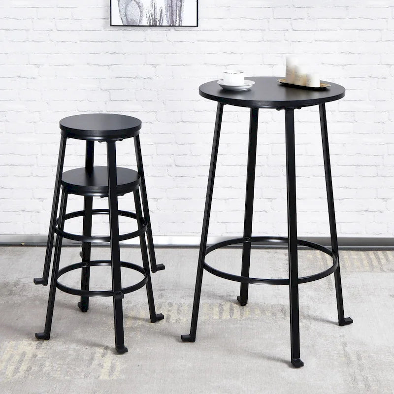 Ensemble de table de bar bistro 3 pièces moderne industriel en métal