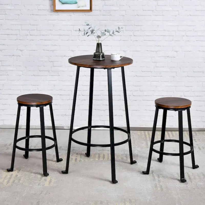 Ensemble de table de bar bistro 3 pièces moderne industriel en métal