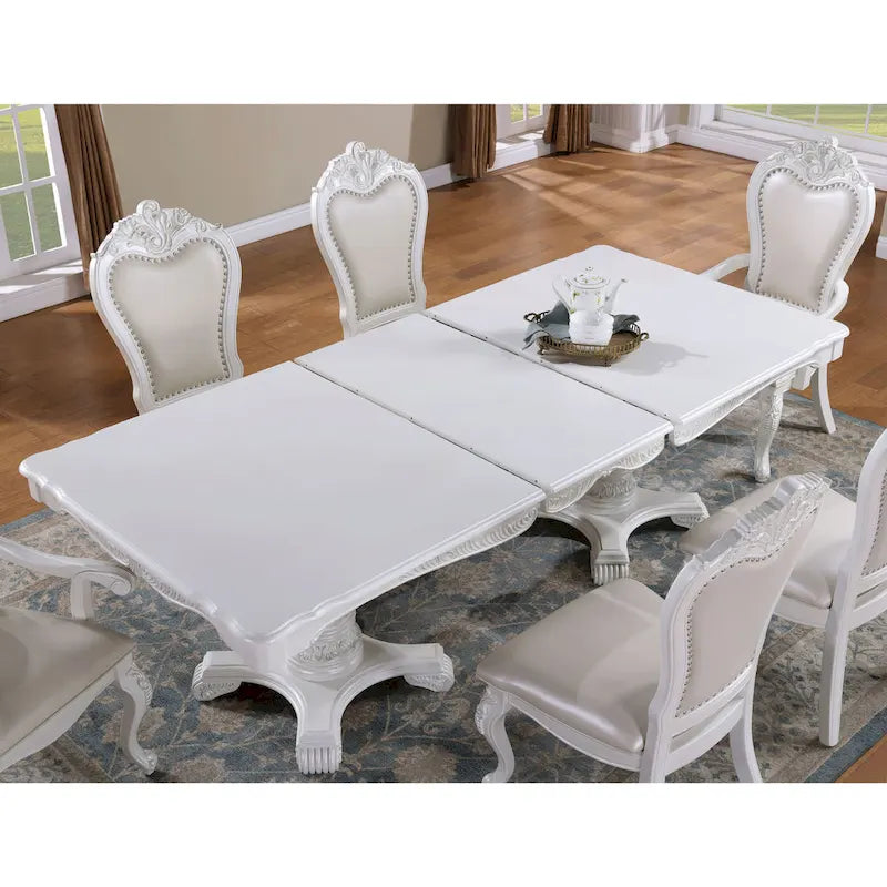 Ensemble de salle à manger 7 pièces extensible en bois massif traditionnel Eugene de Furniture of America