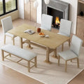 Ensemble de salle à manger 6 pièces avec table extensible