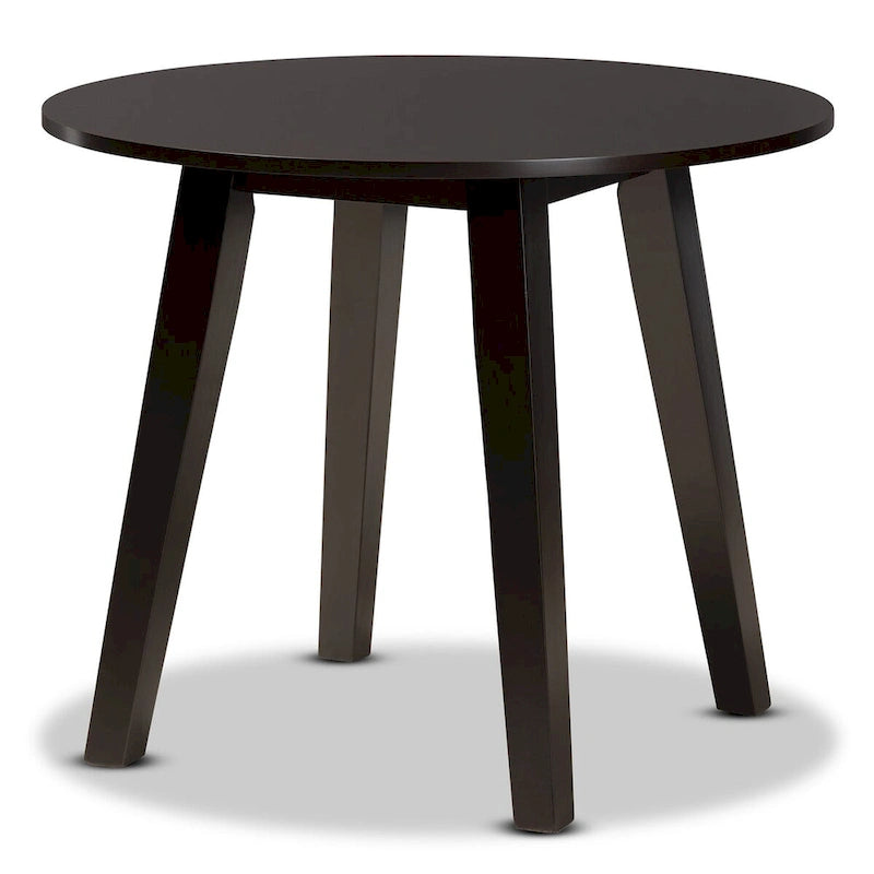 Ensemble de salle à manger 5 pièces transitionnel moderne en bois Derya - Gris/Marron foncé