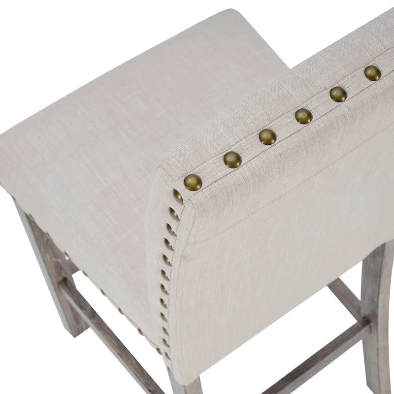 Ensemble de 5 pièces Morden Fort, style ferme, avec table de bar carrée et 4 tabourets de bar rembourrés, pour salle à manger.
