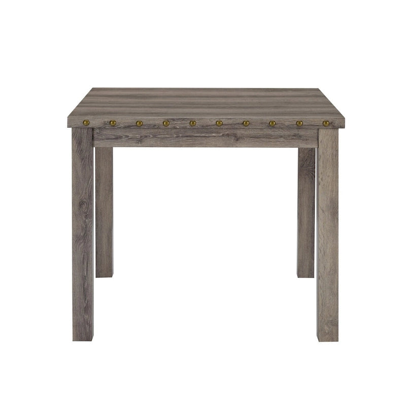 Ensemble de 5 pièces Morden Fort, style ferme, avec table de bar carrée et 4 tabourets de bar rembourrés, pour salle à manger.
