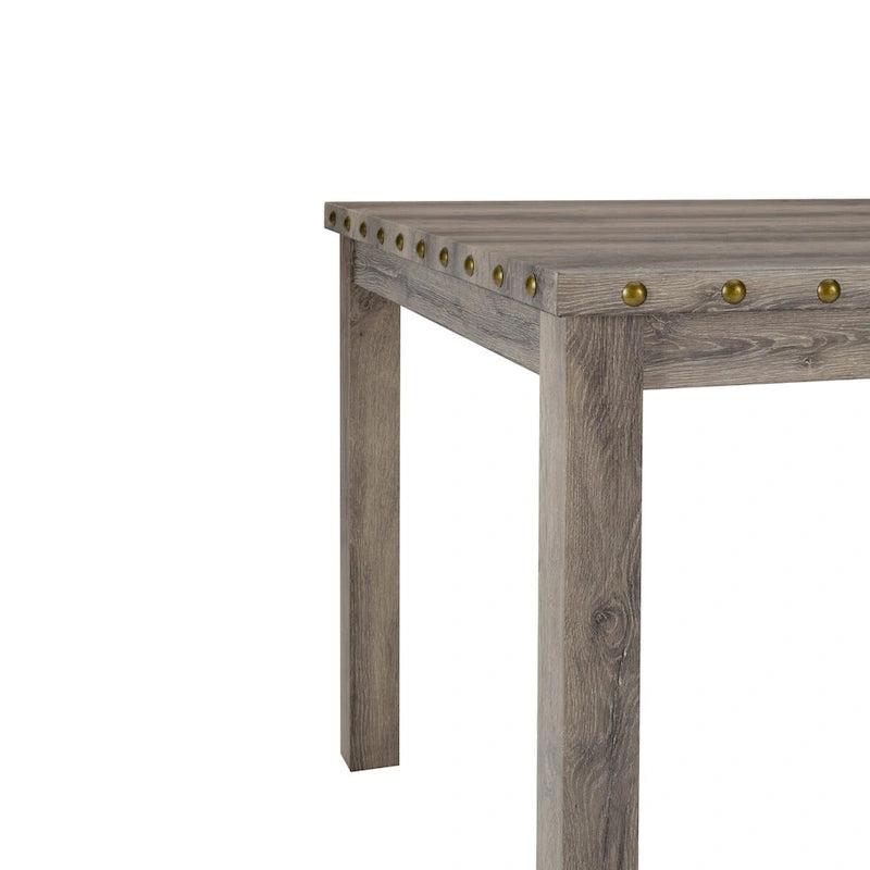 Ensemble de 5 pièces Morden Fort, style ferme, avec table de bar carrée et 4 tabourets de bar rembourrés, pour salle à manger.
