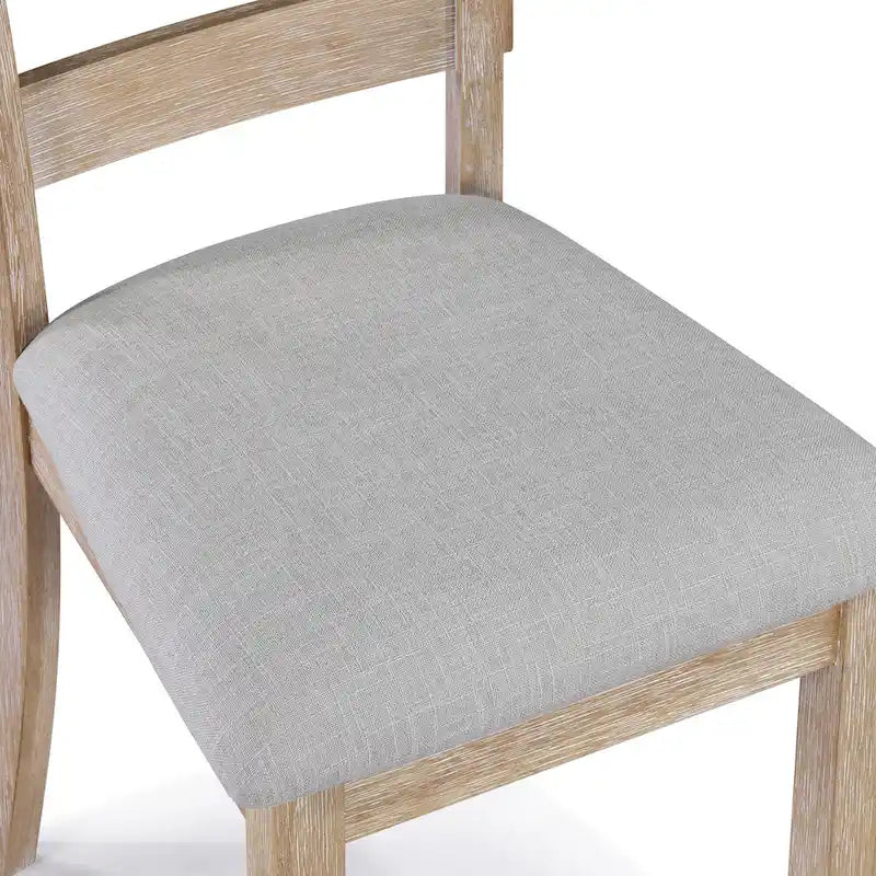 Ensemble de salle à manger minimaliste 6 pièces en chêne de 60" (1 table de salle à manger + 4 chaises rembourrées + 1 banc)