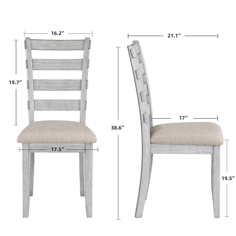Ensemble de salle à manger minimaliste 6 pièces en chêne de 60" (1 table de salle à manger + 4 chaises rembourrées + 1 banc)