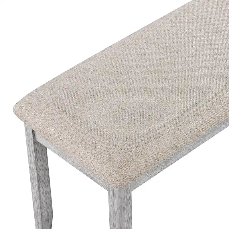Ensemble de salle à manger minimaliste 6 pièces en chêne de 60" (1 table de salle à manger + 4 chaises rembourrées + 1 banc)