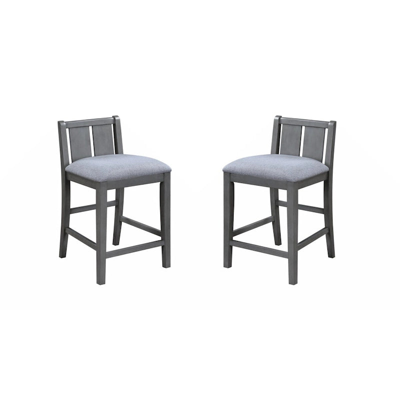 Graham Ensemble table de salle à manger à hauteur de comptoir 3 pièces avec étagères et 2 chaises pour petits espaces