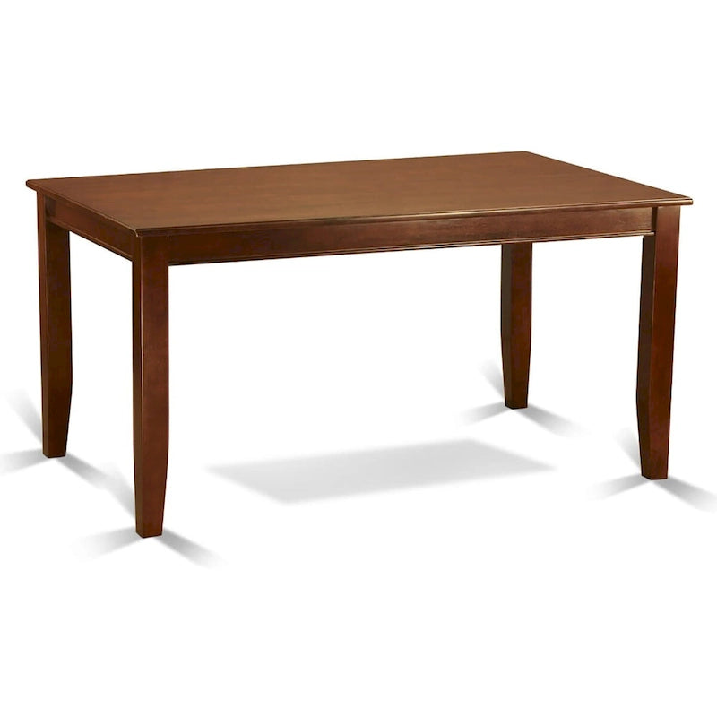 East West Furniture Ensemble de 7 pièces Table de cuisine et chaises - une table de salle à manger rectangulaire et 6 chaises de salle à manger en similicuir, acajou