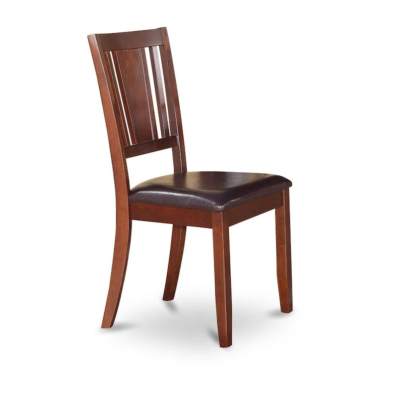 East West Furniture Ensemble de 7 pièces Table de cuisine et chaises - une table de salle à manger rectangulaire et 6 chaises de salle à manger en similicuir, acajou