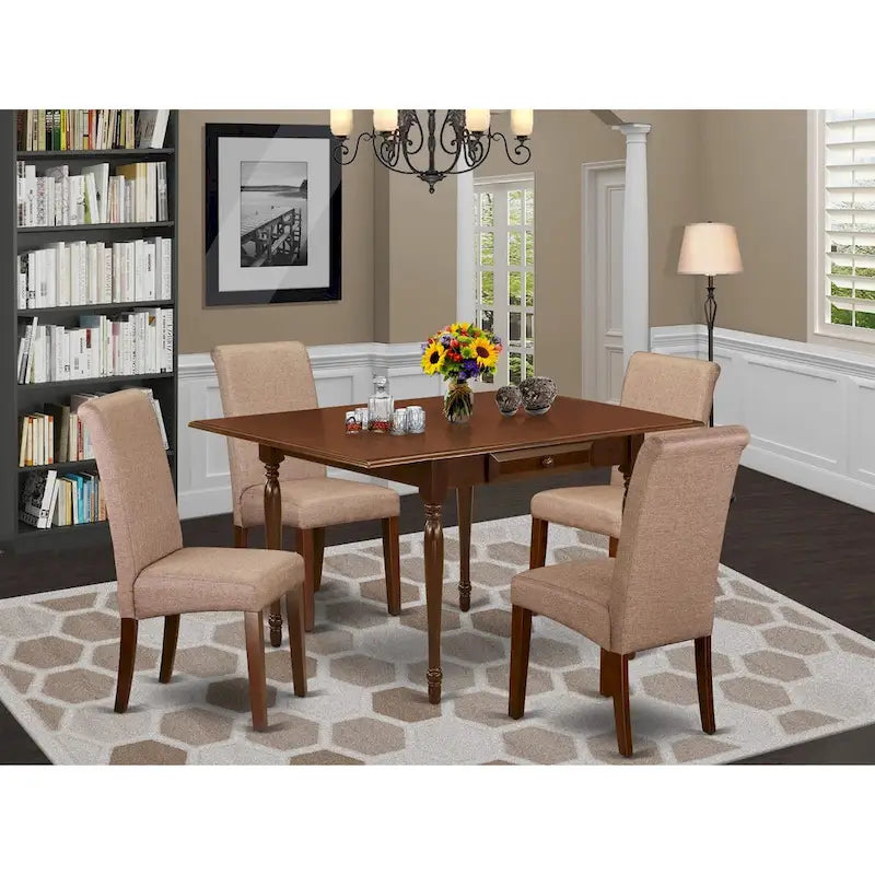 Ensemble de salle à manger East West Furniture comprenant une table de salle à manger rectangulaire avec rallonge escamotable et des chaises Parson (options de pièces)