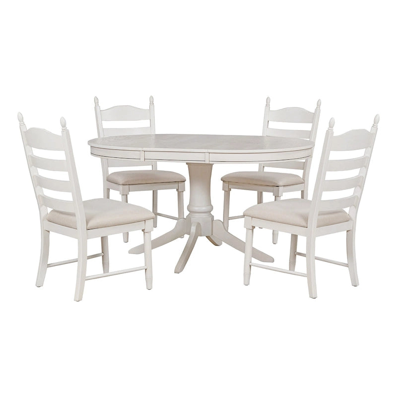Ensemble de salle à manger 5 pièces Table ronde extensible et 4 chaises