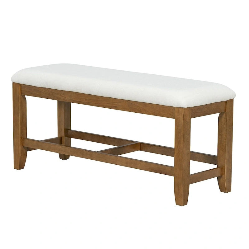 Ensemble de salle à manger 6 places avec table à rallonge 6 pièces style rustique avec base étagère