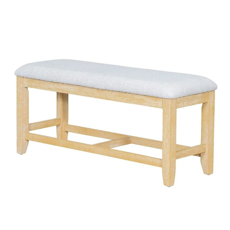 Ensemble de salle à manger 6 places avec table à rallonge 6 pièces style rustique avec base étagère