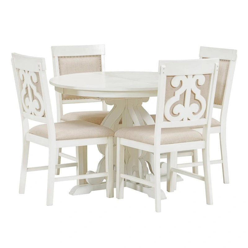 Ensemble de salle à manger fonctionnel rétro 5 pièces 1 table extensible
