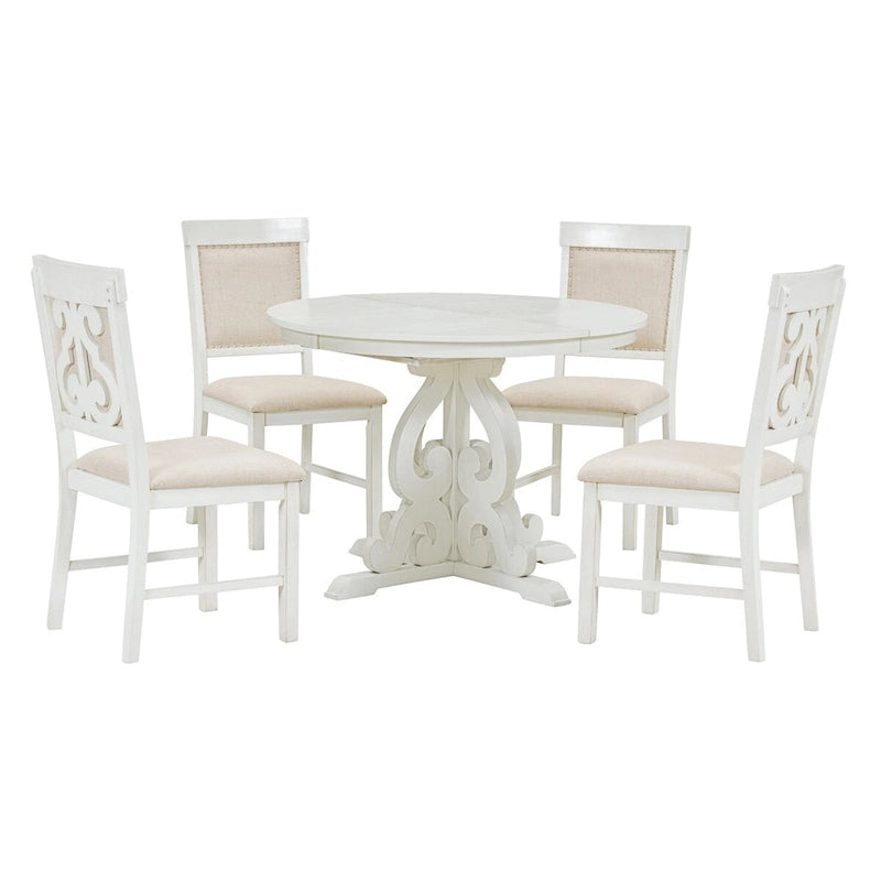 Ensemble de salle à manger fonctionnel rétro 5 pièces 1 table extensible