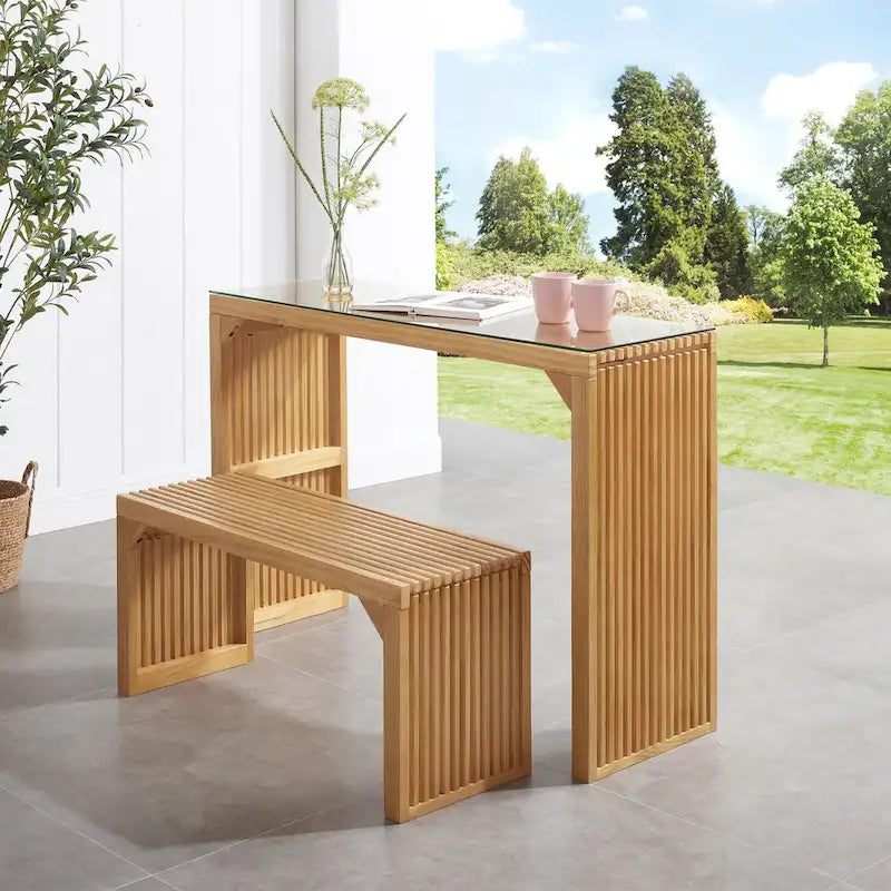 Ensemble table et 2 bancs de salle à manger