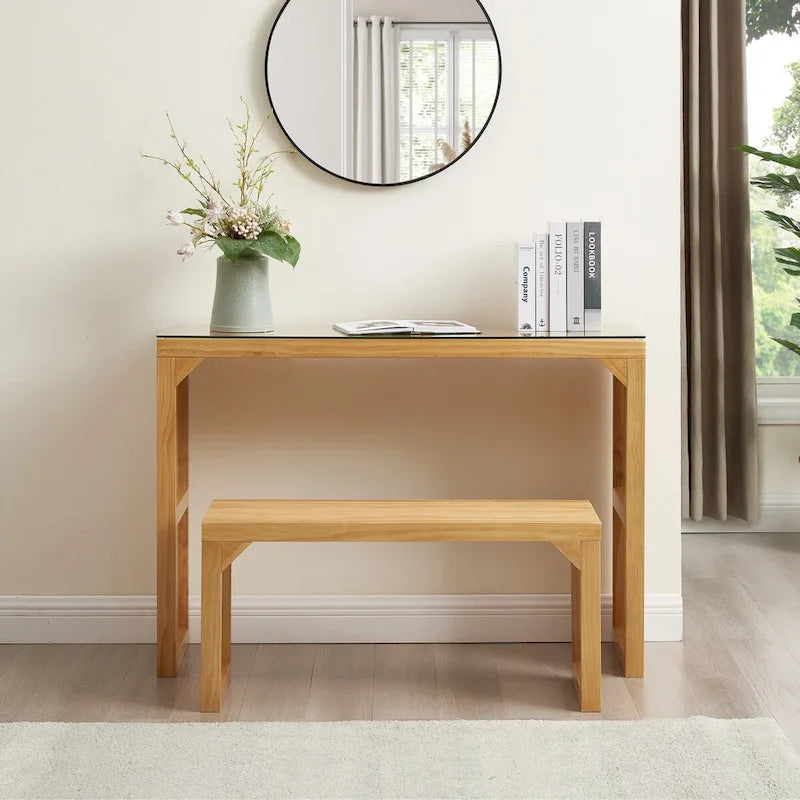 Ensemble table et 2 bancs de salle à manger