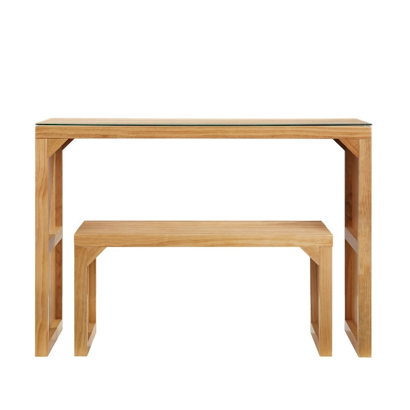 Ensemble table et 2 bancs de salle à manger