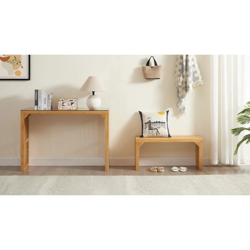 Ensemble table et 2 bancs de salle à manger