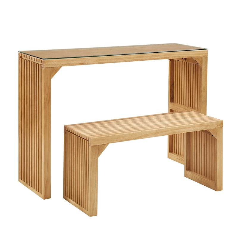 Ensemble table et 2 bancs de salle à manger