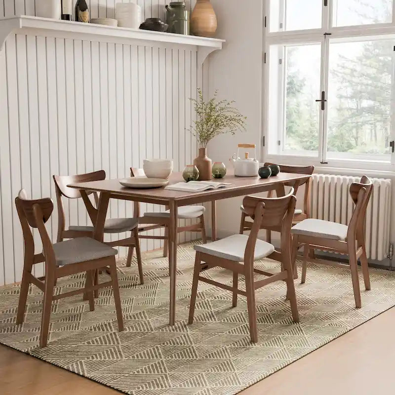 Ensemble de salle à manger 7 pièces en bois Beck Mid-century de Furniture of America