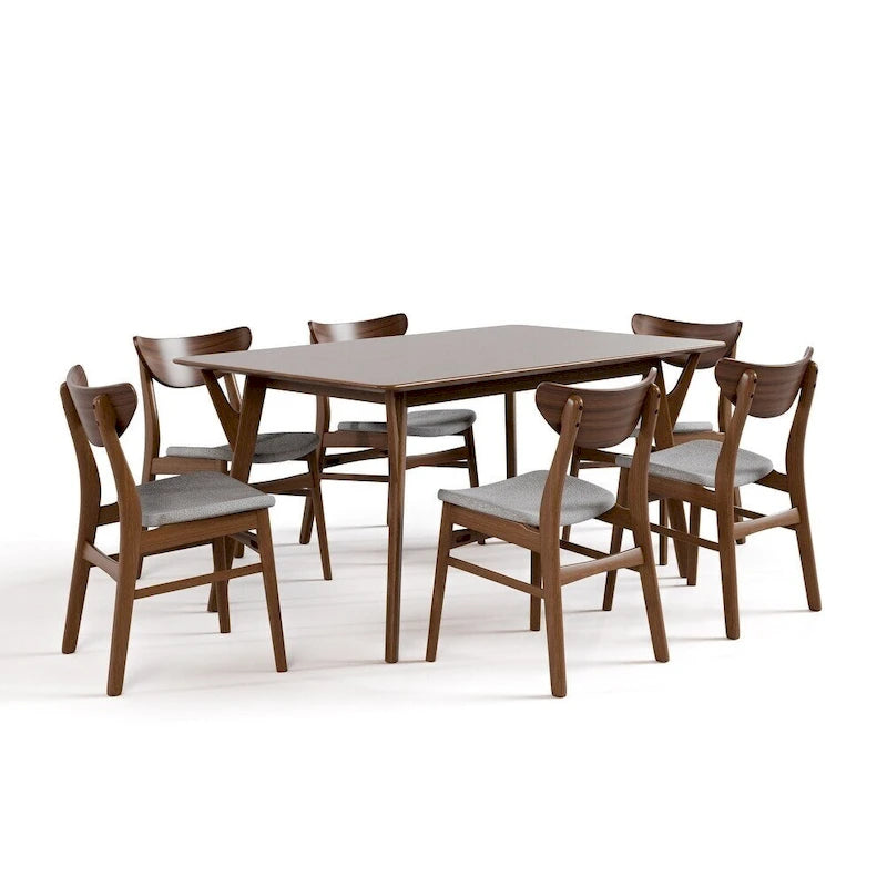 Ensemble de salle à manger 7 pièces en bois Beck Mid-century de Furniture of America