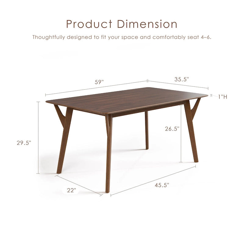 Ensemble de salle à manger 7 pièces en bois Beck Mid-century de Furniture of America