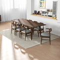 Ensemble de salle à manger confortable 9 pièces en bois massif Avondale Mid-Century Modern