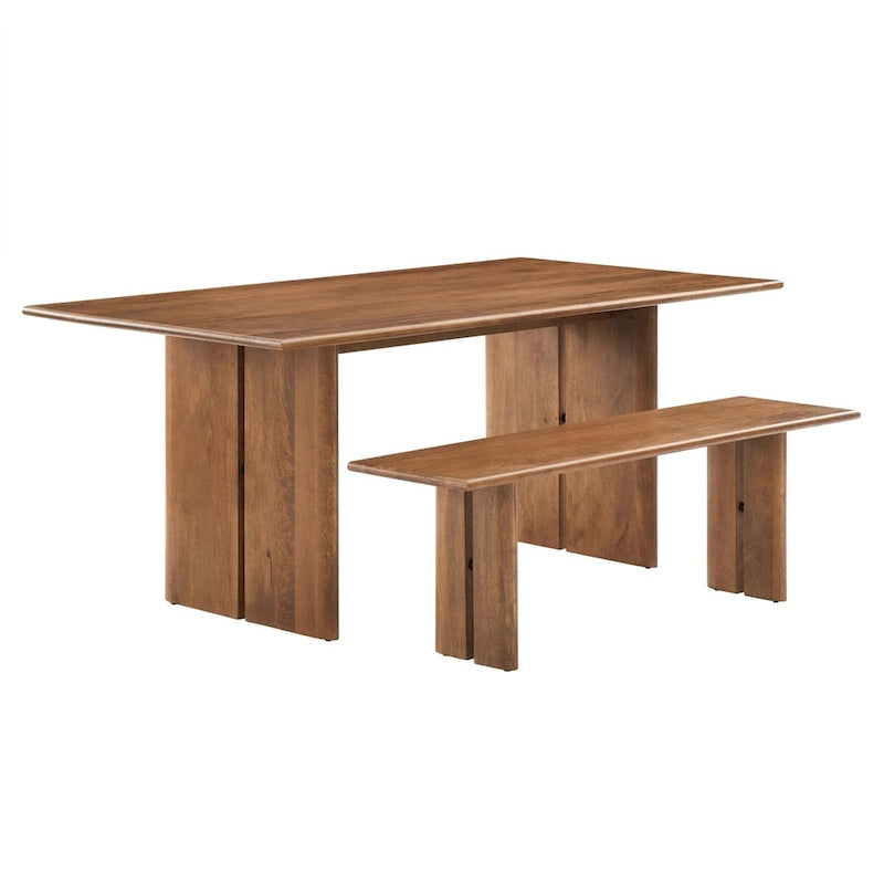 Ensemble table et banc de salle à manger en bois Amistad 72