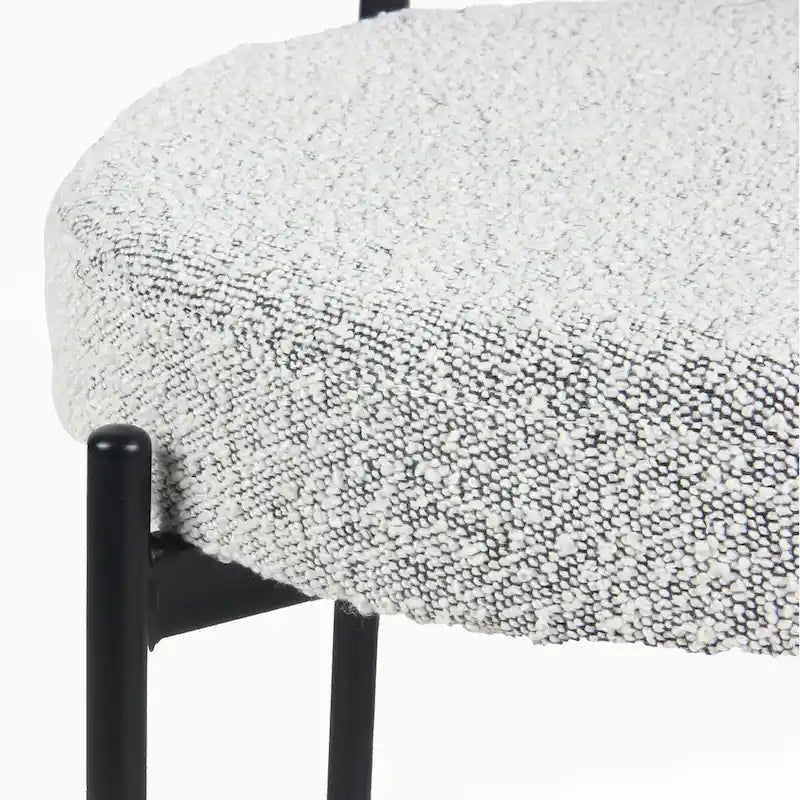 Ensemble de salle à manger rond 5 pièces Roundhill Durban, table de salle à manger tréteau avec 4 chaises en bouclé