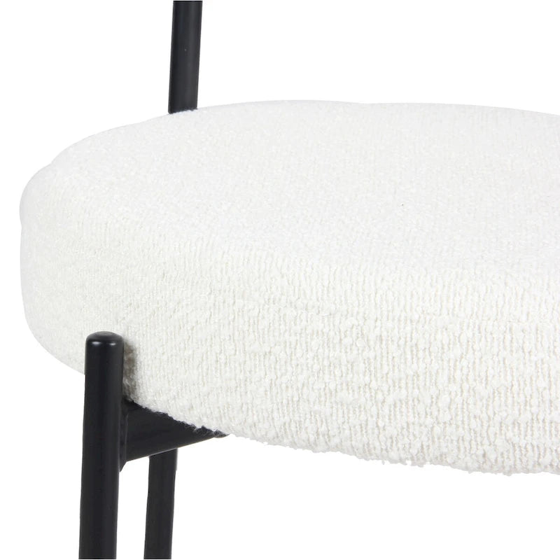 Ensemble de salle à manger rond 5 pièces Roundhill Durban, table de salle à manger tréteau avec 4 chaises en bouclé