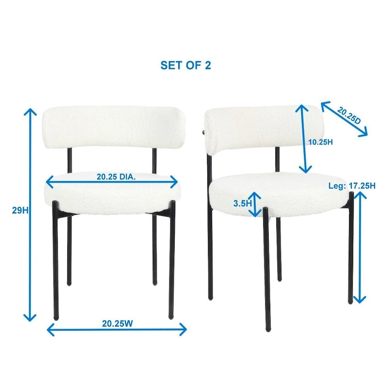 Ensemble de salle à manger rond 5 pièces Roundhill Durban, table de salle à manger tréteau avec 4 chaises en bouclé