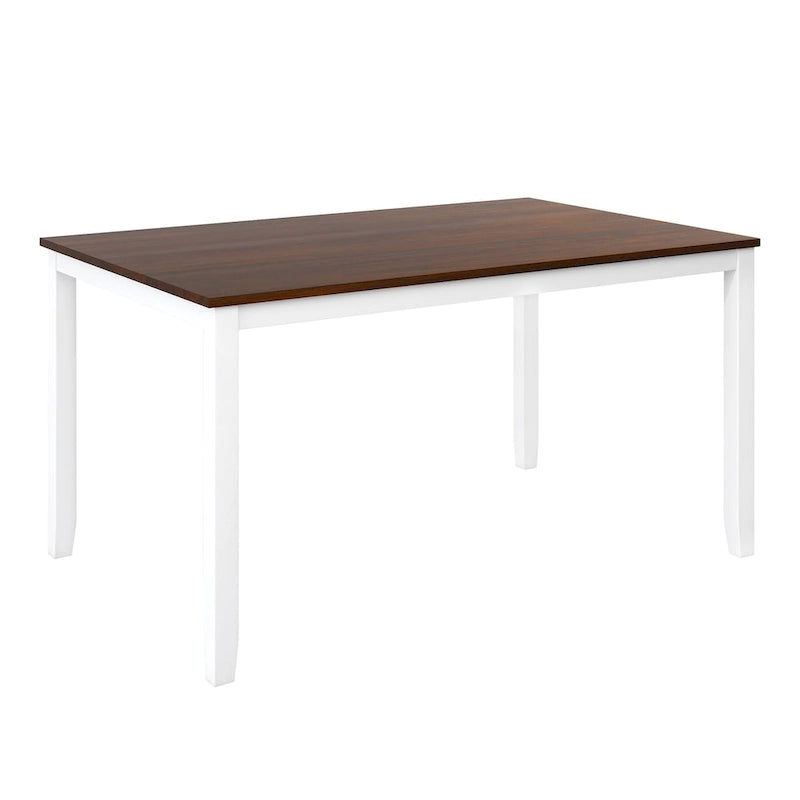 Ensemble de salle à manger 6 pièces en bois avec table, 4 chaises à dossier croisé et banc