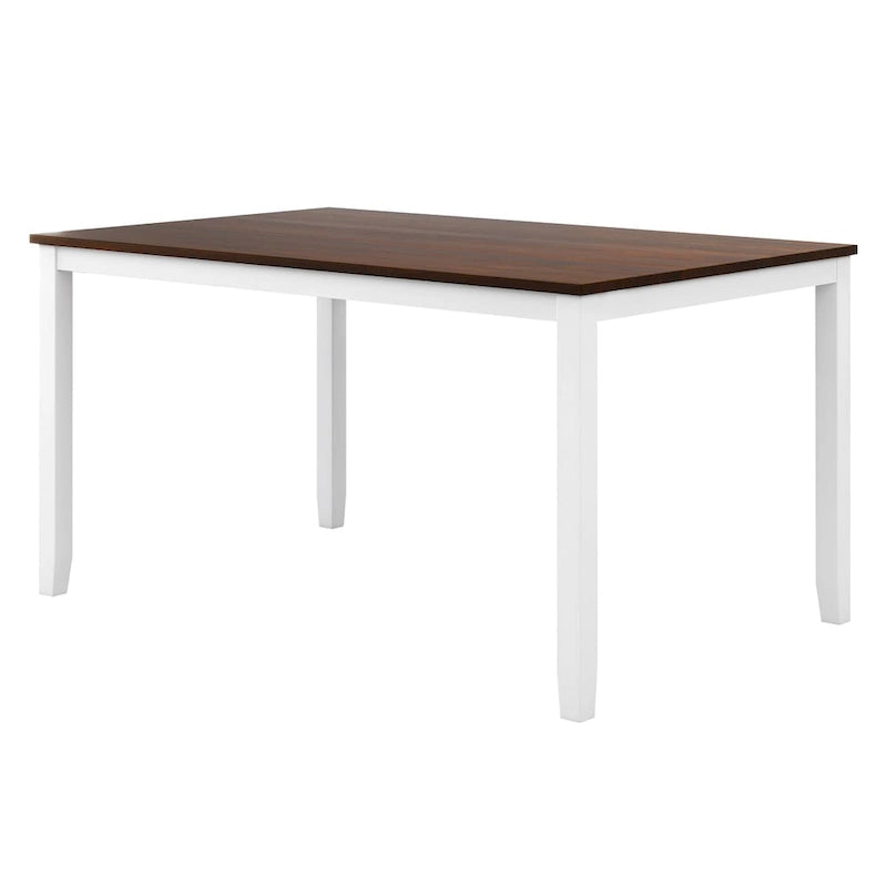 Ensemble de salle à manger 6 pièces en bois avec table, 4 chaises à dossier croisé et banc