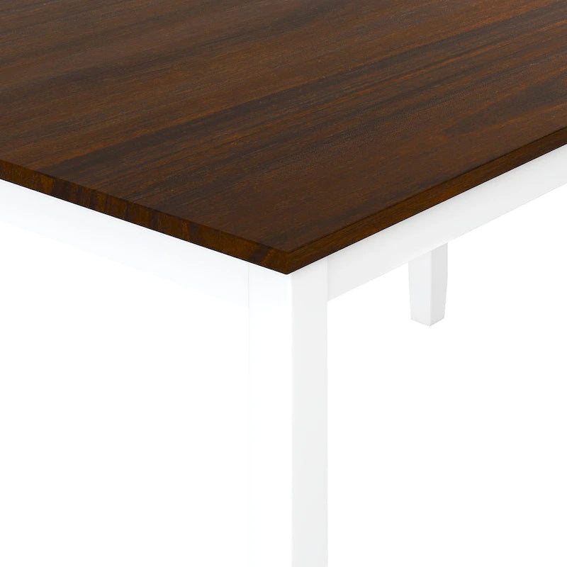 Ensemble de salle à manger 6 pièces en bois avec table, 4 chaises à dossier croisé et banc