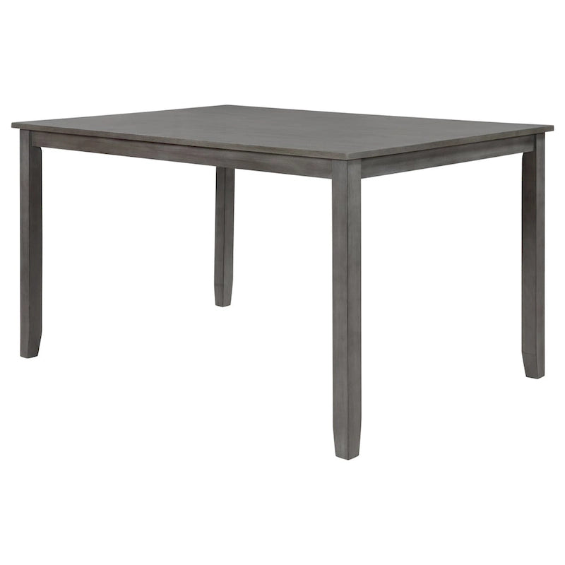Ensemble de salle à manger 6 pièces en bois avec table, 4 chaises à dossier croisé et banc