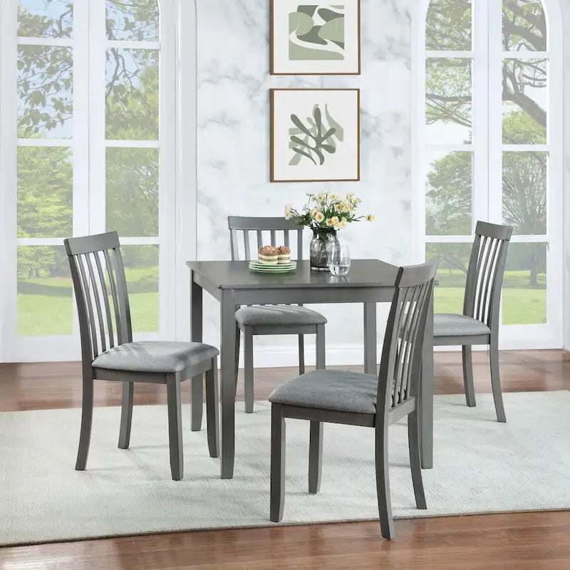 Ensemble de table à manger rectangulaire en bois pour 4 personnes, table de salle à manger de cuisine pour petit espace, Noyer