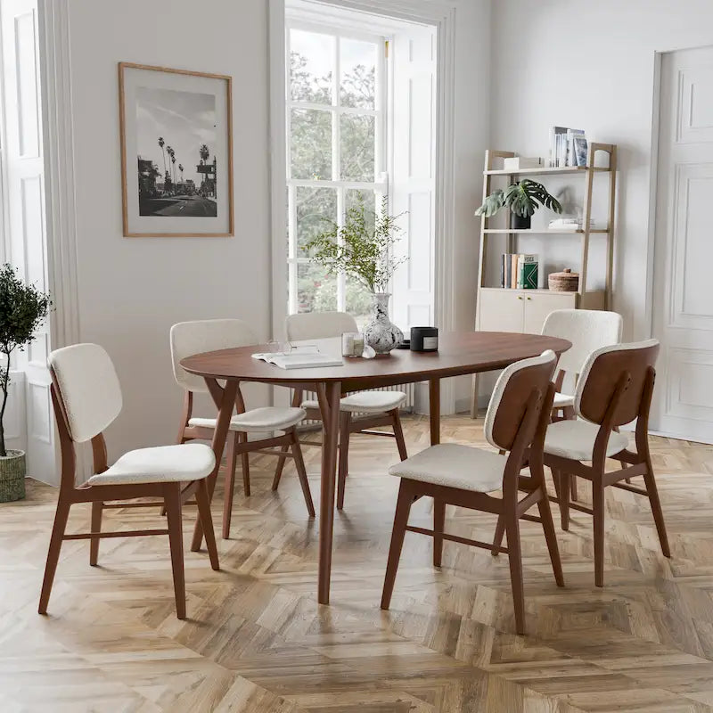 Ensemble de salle à manger 7 pièces Beau II Mid-century Noyer de Furniture of America