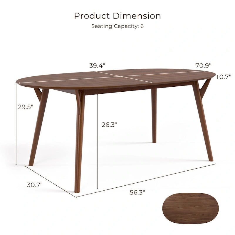 Ensemble de salle à manger 7 pièces Beau II Mid-century Noyer de Furniture of America
