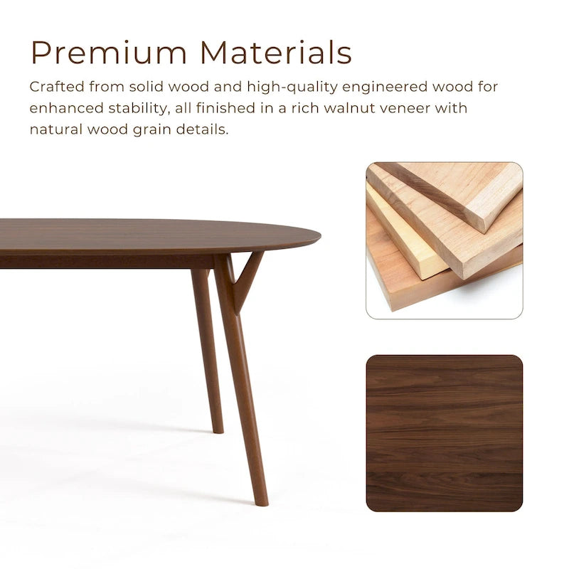 Ensemble de salle à manger 7 pièces Beau II Mid-century Noyer de Furniture of America