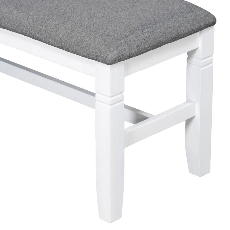 Ensemble de salle à manger 6 pièces en bois avec banc rembourré et 4 chaises de salle à manger