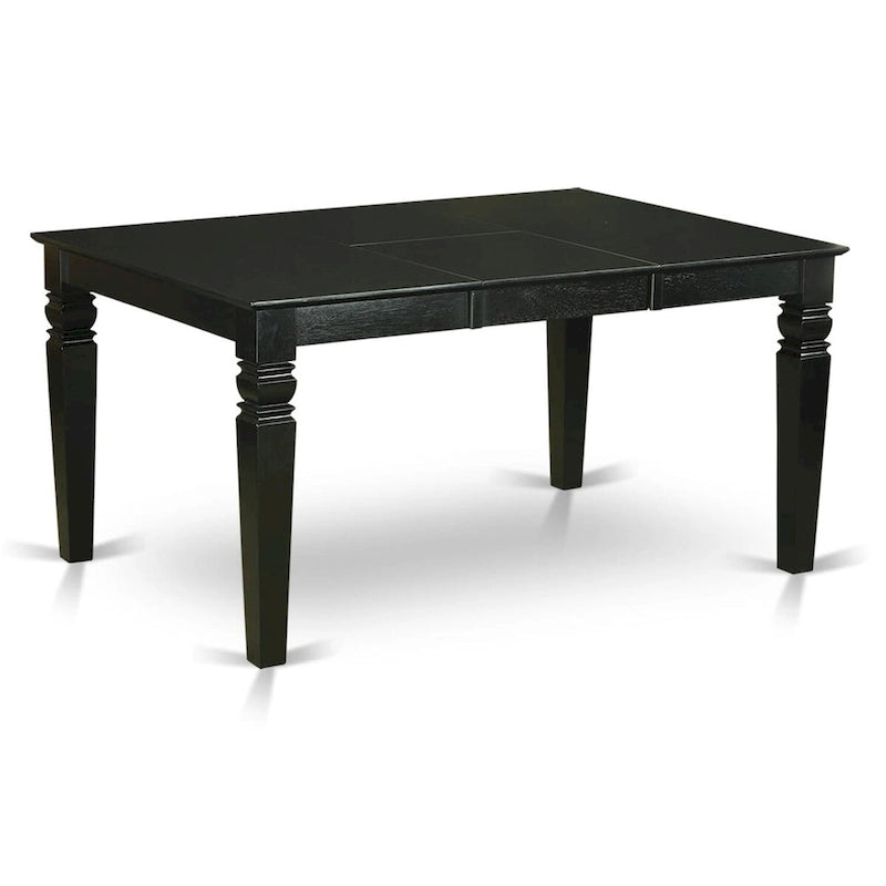 East West Furniture Ensemble de salle à manger 7 pièces - une table de salle à manger et 6 chaises de salle à manger en similicuir, 42x60 pouces, noir