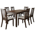 Ensemble de salle à manger contemporain moderne en bois de 7 pièces CraftPorch