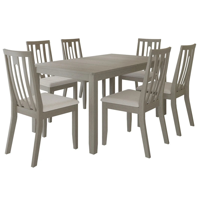 Ensemble de salle à manger contemporain moderne en bois de 7 pièces CraftPorch
