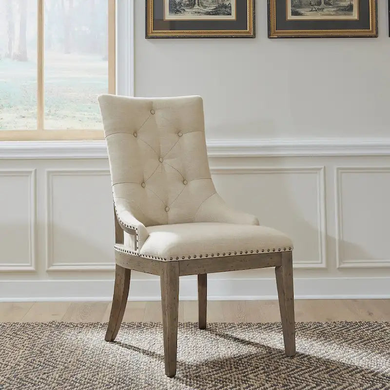 Table rectangulaire de ferme Americana taupe poudré avec chaises de salle à manger, diverses options