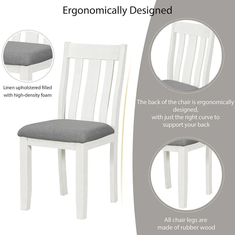 Ensemble de salle à manger 7 pièces de style rétro pour 6 personnes - Table extensible et 6 chaises rembourrées