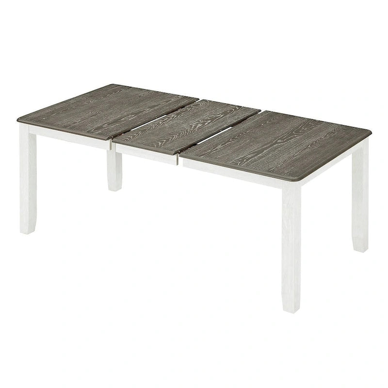 Ensemble de salle à manger 7 pièces de style rétro pour 6 personnes - Table extensible et 6 chaises rembourrées