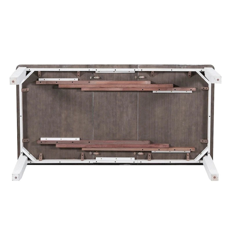 Ensemble de salle à manger 7 pièces de style rétro pour 6 personnes - Table extensible et 6 chaises rembourrées